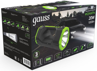 Прожектор Gauss GFL703 черный 20Вт лам.:светодиод. (GF703) - купить недорого с доставкой в интернет-магазине