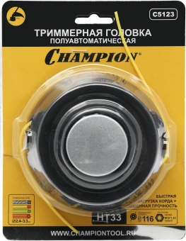 Катушка для садовых триммеров Champion HT33 d=3.3мм L=3м для Champion: Т233, Т256 ,Т263, Т266, Т333, Т334FS, Т336, Т337, Т436, Т437, Т516, Т517, ET1004A, ET1200A; ECHO: SRM-22GES, SRM-2305SI, SRM- 2655SI, SRM-330ES, SRM-350ES, SRM-4605; HUSQVARNA: 1 - купить недорого с доставкой в интернет-магазине