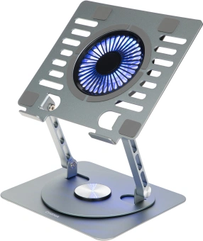 Подставка для ноутбука Digma D-NCP170-1xRGB110-360 17" 240x230x50мм 28дБ 2xUSB 1x 110ммFAN 940г Fan-control алюминий серый - купить недорого с доставкой в интернет-магазине