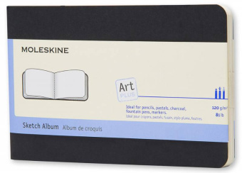 Блокнот для рисования Moleskine ART CAHIER SKETCH ALBUM ARTSKA2 Pocket 90x140мм обложка картон 88стр. черный - купить недорого с доставкой в интернет-магазине
