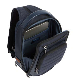 Рюкзак слинг мужской Piquadro Oberon CA7277W150/BLU синий нейлон/натур.кожа - купить недорого с доставкой в интернет-магазине