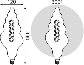 Лампа филам. Gauss Filament Vintage 6Вт цок.:E27 спираль 220B 2400K св.свеч.бел.теп. (упак.:1шт) (166802008) - купить недорого с доставкой в интернет-магазине