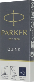 Картридж Parker Quink Z11 (1950385) черный/синие чернила для ручек перьевых (5шт) - купить недорого с доставкой в интернет-магазине