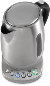 Чайник электрический Hyundai HYK-S7770 1.7л. 2200Вт серебристый/черный корпус: металл - купить недорого с доставкой в интернет-магазине