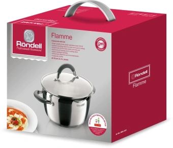Кастрюля Rondell Flamme RDS-023 2.3л. d=18см (с крышкой) стальной - купить недорого с доставкой в интернет-магазине