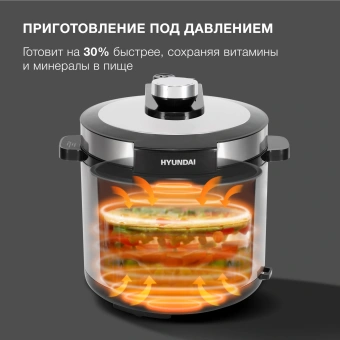 Мультиварка-скороварка Hyundai HYMC-2402 6л 1200Вт серебристый/черный - купить недорого с доставкой в интернет-магазине