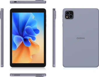 Планшет Digma Q8 SC9863A (1.6) 8C RAM3Gb ROM32Gb 8" IPS 1280x800 4G 2Sim Android 14 серый 5Mpix 2Mpix BT WiFi microSD 128Gb 4500mAh - купить недорого с доставкой в интернет-магазине