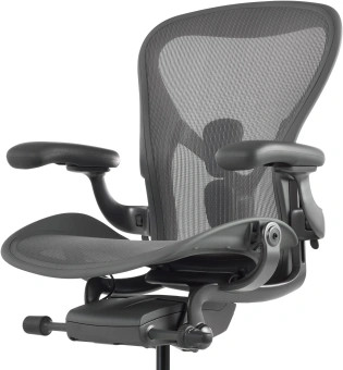 Кресло эргономичное Herman Miller Aeron C Large черный сетка с подголов. крестов. пластик - купить недорого с доставкой в интернет-магазине
