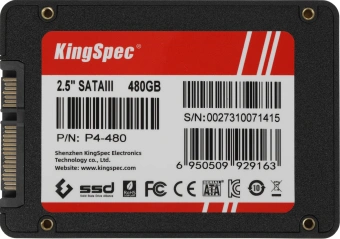 Накопитель SSD Kingspec SATA-III 480GB P4-480 2.5" - купить недорого с доставкой в интернет-магазине