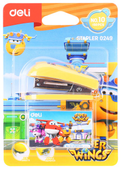 Степлер настольный Deli E0249 Super Wings 24/6 26/6 (12листов) ассорти 40скоб металл/пластик блистер - купить недорого с доставкой в интернет-магазине