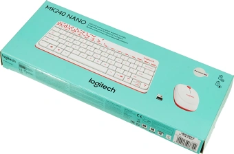 Клавиатура + мышь Logitech MK240 клав:белый/красный мышь:белый/красный USB беспроводная slim Multimedia (920-008160) - купить недорого с доставкой в интернет-магазине