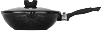 Сковорода ВОК (WOK) Rondell Escurion RDA-870 круглая 28см покрытие: Xylan Plus ручка съемная (с крышкой) черный - купить недорого с доставкой в интернет-магазине