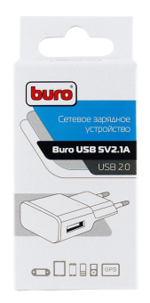 Сетевое зар./устр. Buro TJ-159w 10.5W 2.1A USB-A универсальное белый - купить недорого с доставкой в интернет-магазине
