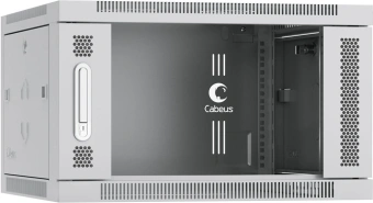 Шкаф коммутационный Cabeus (SH-05F-6U60/35) настенный 6U 600x350мм пер.дв.стекл 60кг серый 290мм 220град. 368мм IP20 сталь - купить недорого с доставкой в интернет-магазине