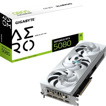 Видеокарта Gigabyte PCI-E 5.0 GV-N5080AERO OC-16GD 1.0 NVIDIA GeForce RTX 5080 16Gb 256bit GDDR7 2730/30000 HDMIx1 DPx3 HDCP Ret - купить недорого с доставкой в интернет-магазине