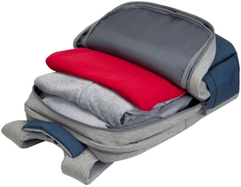 Рюкзак для ноутбука 17.3" Riva 7567 серый/темно-синий полиэстер (7567 GREY/DARK BLUE) - купить недорого с доставкой в интернет-магазине