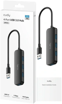 Разветвитель USB 3.0 Cudy UH40A 4порт. черный - купить недорого с доставкой в интернет-магазине
