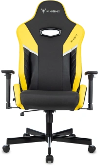 Кресло игровое Knight Thunder 5X черный/желтый экокожа крестов. металл - купить недорого с доставкой в интернет-магазине