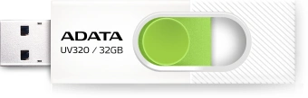 Флеш Диск A-Data 32GB UV320 AUV320-32G-RWHGN USB3.2 белый/зеленый - купить недорого с доставкой в интернет-магазине