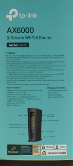 Роутер беспроводной TP-Link Archer AX80(EU) AX6000 100/1000/2500BASE-T черный - купить недорого с доставкой в интернет-магазине