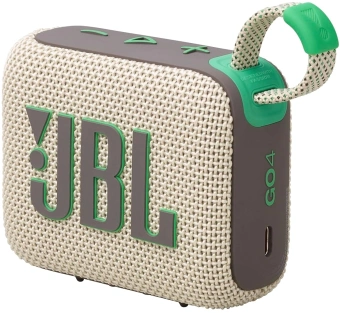 Колонка порт. JBL Go 4 бежевый/зеленый 4.2W 1.0 BT 850mAh (JBLGO4SAND) - купить недорого с доставкой в интернет-магазине