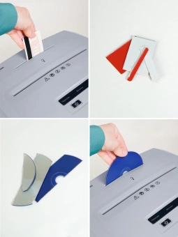 Шредер Heleos УП26-7 серый (секр.P-7) фрагменты 5лист. 26лтр. пл.карты CD - купить недорого с доставкой в интернет-магазине