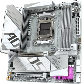 Материнская плата Gigabyte B850M AORUS ELITE WIFI6E SocketAM5 AMD B850 mATX AC`97 8ch(7.1) 2.5Gg RAID+DP - купить недорого с доставкой в интернет-магазине