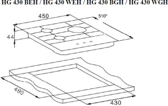 Газовая варочная поверхность Weissgauff HG 430 WGH белый - купить недорого с доставкой в интернет-магазине