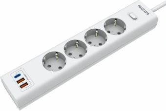 Сетевой фильтр Philips CHP4346WA/51 2м (4 розетки) белый (коробка) - купить недорого с доставкой в интернет-магазине