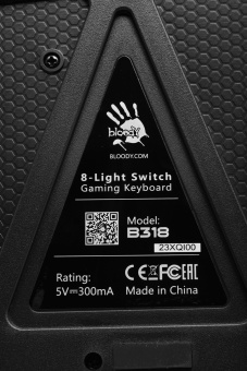 Клавиатура A4Tech B318 черный USB Multimedia for gamer LED (подставка для запястий) кабель 1.8м - купить недорого с доставкой в интернет-магазине