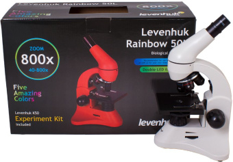 Микроскоп Levenhuk Rainbow 50L монокуляр 40-800x на 3 объектива лунный камень - купить недорого с доставкой в интернет-магазине