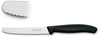 Нож кухонный Victorinox Swiss Classic (6.7833) стальной столовый лезв.110мм серрейт. заточка черный - купить недорого с доставкой в интернет-магазине