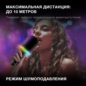 Микрофон беспроводной Hyundai H-MIC100 черный - купить недорого с доставкой в интернет-магазине