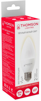 Лампа светодиодная Thomson TH-B2023 10Вт цок.:E27 свеча 220B 3000K св.свеч.бел.теп. Candle (упак.:1шт) - купить недорого с доставкой в интернет-магазине
