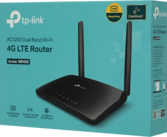 Роутер беспроводной TP-Link Archer MR400 AC1200 10/100BASE-TX черный - купить недорого с доставкой в интернет-магазине