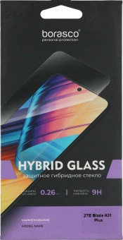 Защитное стекло для экрана BoraSCO Hybrid Glass прозрачный для ZTE Blade A31 Plus 2.5D антиблик. 1шт. (70010) - купить недорого с доставкой в интернет-магазине