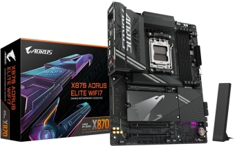 Материнская плата Gigabyte X870 A ELITE WIFI7 SocketAM5 AMD X870 4xDDR5 ATX AC`97 8ch(7.1) 2.5Gg RAID+HDMI - купить недорого с доставкой в интернет-магазине