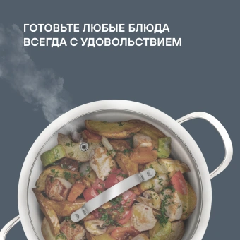 Кастрюля Rondell Calypso RDS-1672 5.8л. d=22см (с крышкой) стальной - купить недорого с доставкой в интернет-магазине