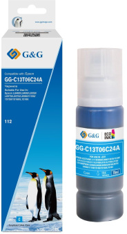 Чернила G&G GG-C13T06C24А №112 голубой пигментный70мл для Epson L6550/6570/11160/15150/15160 - купить недорого с доставкой в интернет-магазине
