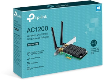 Сетевой адаптер WiFi TP-Link Archer T4E AC1200 PCI Express (ант.внеш.съем) 2ант. - купить недорого с доставкой в интернет-магазине