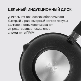 Сковорода ВОК (WOK) Rondell Escurion RDA-870 круглая 28см покрытие: Xylan Plus ручка съемная (с крышкой) черный - купить недорого с доставкой в интернет-магазине