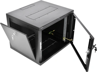 Шкаф коммутационный ЦМО (ШРН-М-9.500-9005) настенный 9U 600x520мм пер.дв.стекл 130кг черный 456мм 19.35кг 180град. 480мм металл - купить недорого с доставкой в интернет-магазине