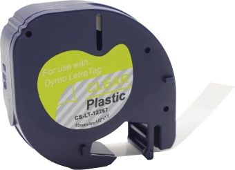 Картридж ленточный Cactus CS-LT-12267 12267 черный на прозрачном 12x4 для Dymo Letra Tag LT-100H без чипа - купить недорого с доставкой в интернет-магазине