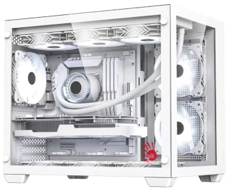Корпус Bloody BD-CC108 белый без БП mATX 9x120mm 2xUSB3.0 audio bott PSU - купить недорого с доставкой в интернет-магазине