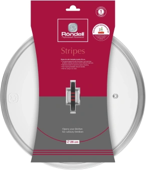 Крышка Rondell Stripes RDA-1621 d=26см крыш.прозрачный руч.серая - купить недорого с доставкой в интернет-магазине