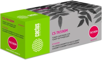 Картридж лазерный Cactus CS-TK590M TK-590M пурпурный (5000стр.) для Kyocera FS-C2026MFP/C2126MFP/C2526MFP/C2626MFP/C5250DN - купить недорого с доставкой в интернет-магазине