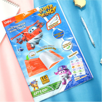 Пленка Deli EZ75112 Super Wings для книги с липк.сл. (набор 10шт) ПП гладкая прозр. 500х360мм - купить недорого с доставкой в интернет-магазине
