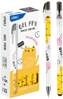 Ручка гелев. Deli EG81-BK ассорти черн. черн. игловидный пиш. наконечник линия 0.5мм - купить недорого с доставкой в интернет-магазине
