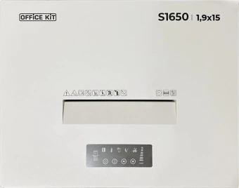 Шредер Office Kit S1650 1,9х15 белый (секр.P-5) фрагменты 30лист. 165лтр. скобы пл.карты CD - купить недорого с доставкой в интернет-магазине