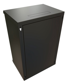 Шкаф коммутационный WRline (WR-TW-1866-SR-RAL9004) настенный 18U 600x600мм пер.дв.металл 2 бок.пан. 60кг черный 520мм 908мм IP20 сталь - купить недорого с доставкой в интернет-магазине